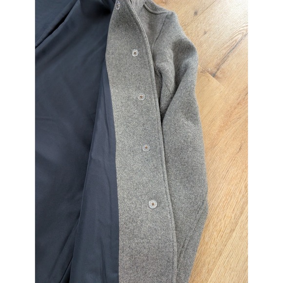J.Crew Factory Wool Blend Car Coat Covered Buttons Grey Size 4 - Picture 13 of 16